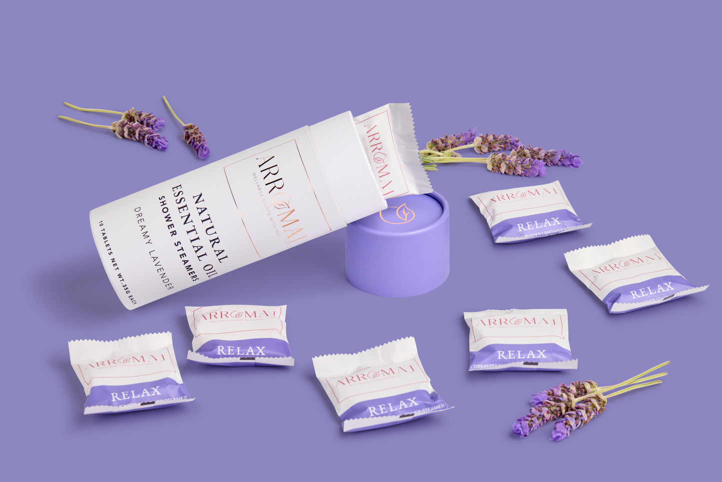 Lavender Essential Oil Shower Steamer 10 Pc Canister