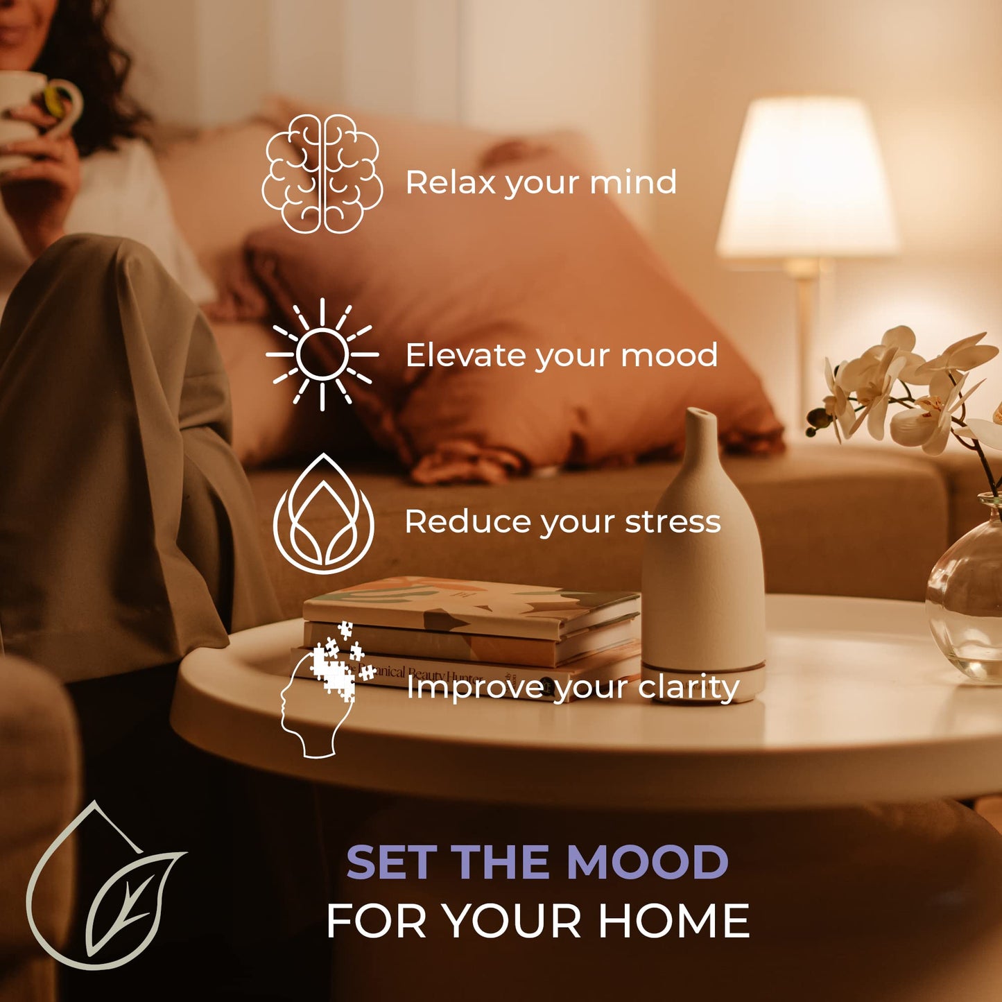 White Ceramic Essential Oil Ultrasonic Diffuser