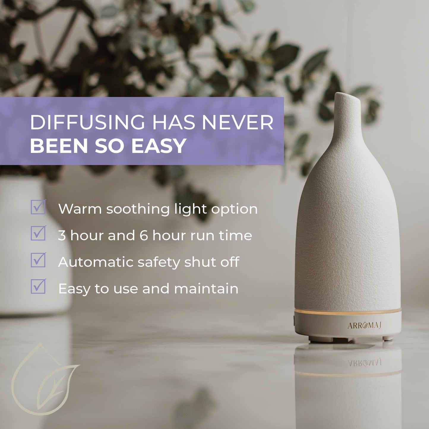 White Ceramic Essential Oil Ultrasonic Diffuser