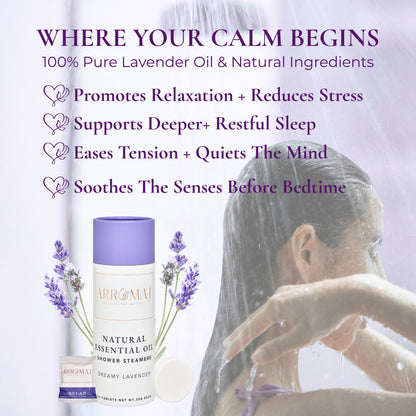 Lavender Essential Oil Shower Steamer — 10 Piece Canister